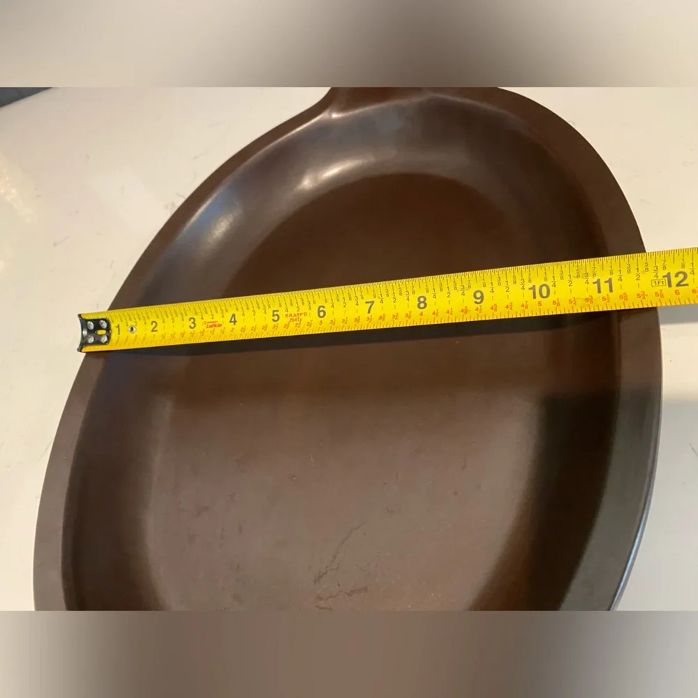 ARABIA Finland Brown LIEKKI FLAME Ulla Procope Handled Oval Platter Oven 16